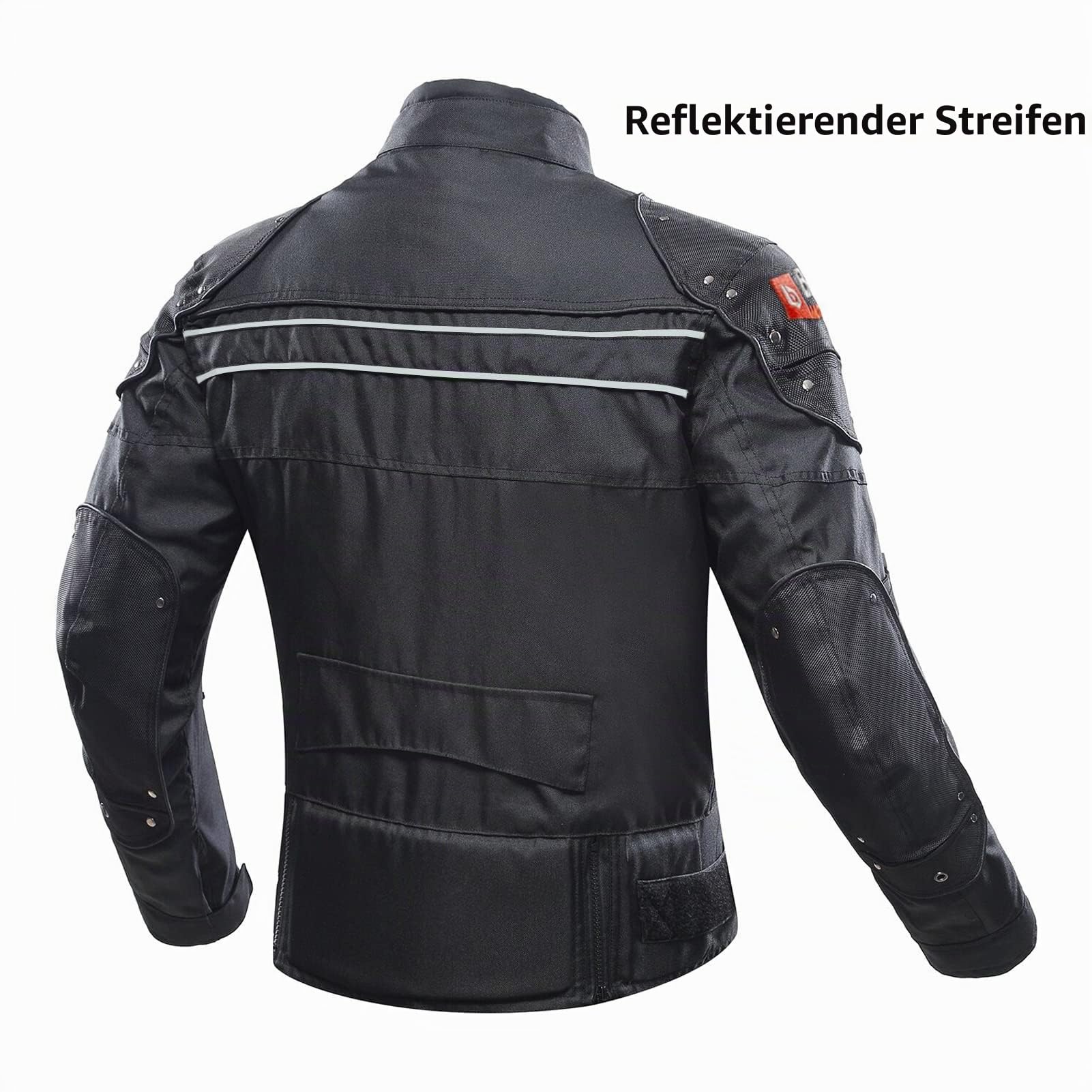 BORLENI Motorradjacke Herren Motorrad Jacke Winddicht mit Protektoren Protektoren Jacke Roller Biker Touren Damen Schwarz XL