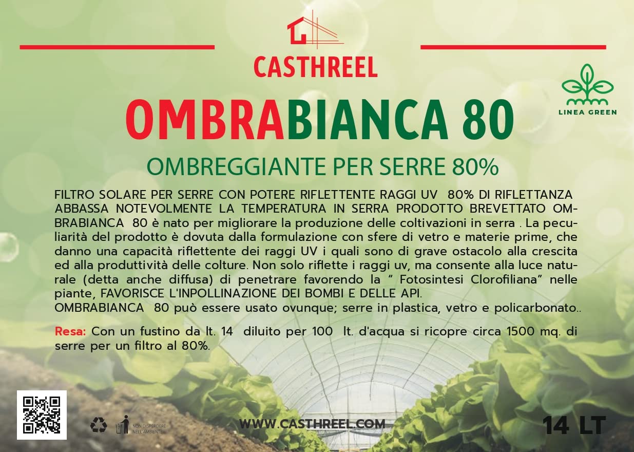 OMBREGGIANTE PER SERRE POTERE FILTRANTE 80%-OMBRABIANCA 80 - FUSTO DA 14LT