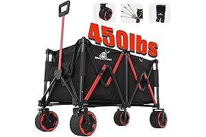 flexajax Ultra-Large 450lbs Collapsible Wagon Cart with Brake