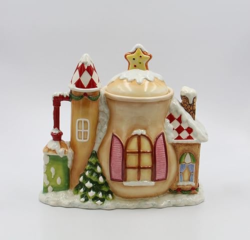 Miniatura 3 de Cosmos Gifts - Tarro de cerámica para galletas de Santa's Village, 11-34 pulgadas