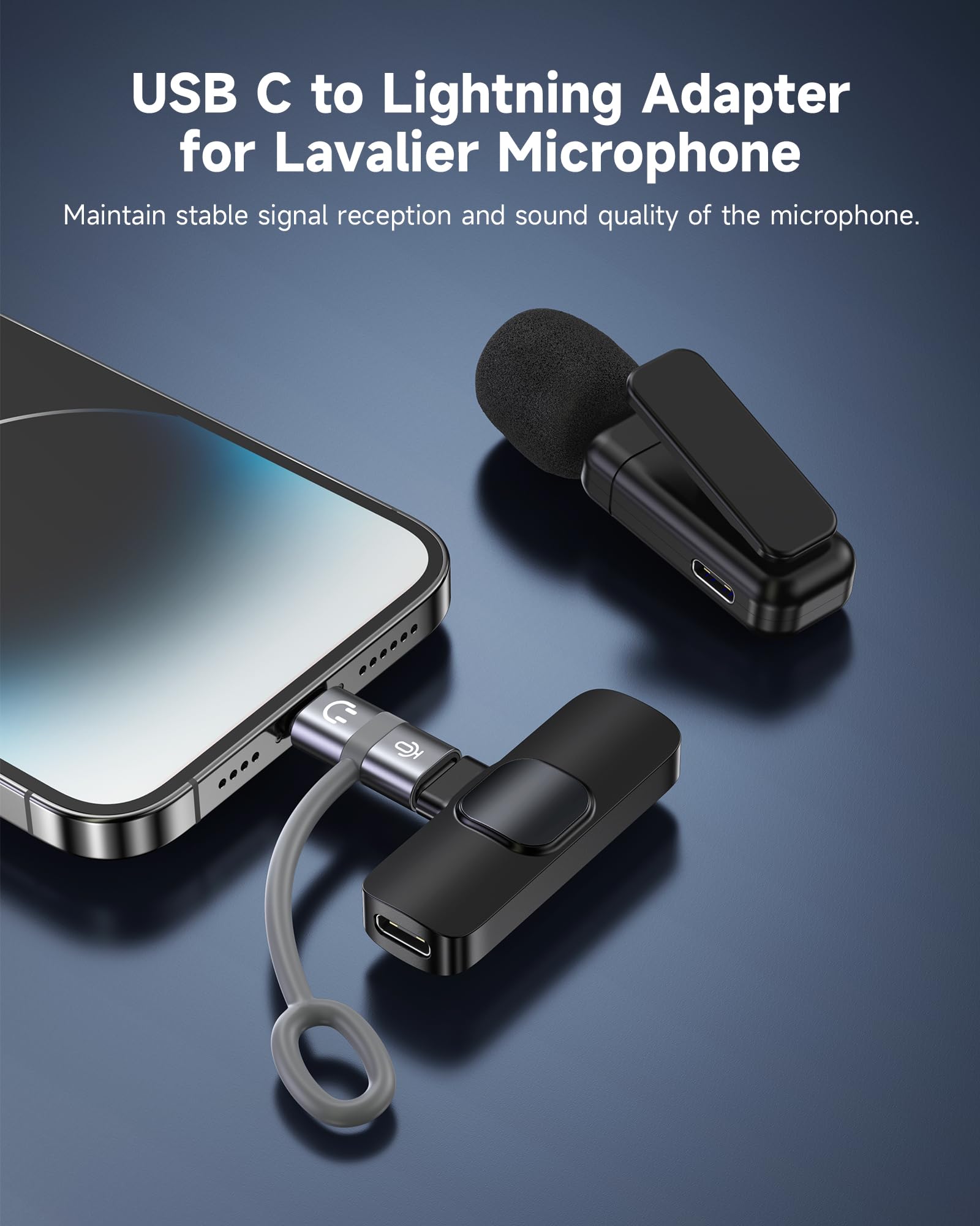 Adattatore MoKo USB-C A Lightning Per DJI Mic Mini, Audio E Ricarica 15W Per IPhone 14/13/12/11/PC E Ricevitore Microfono (2 Pezzi)