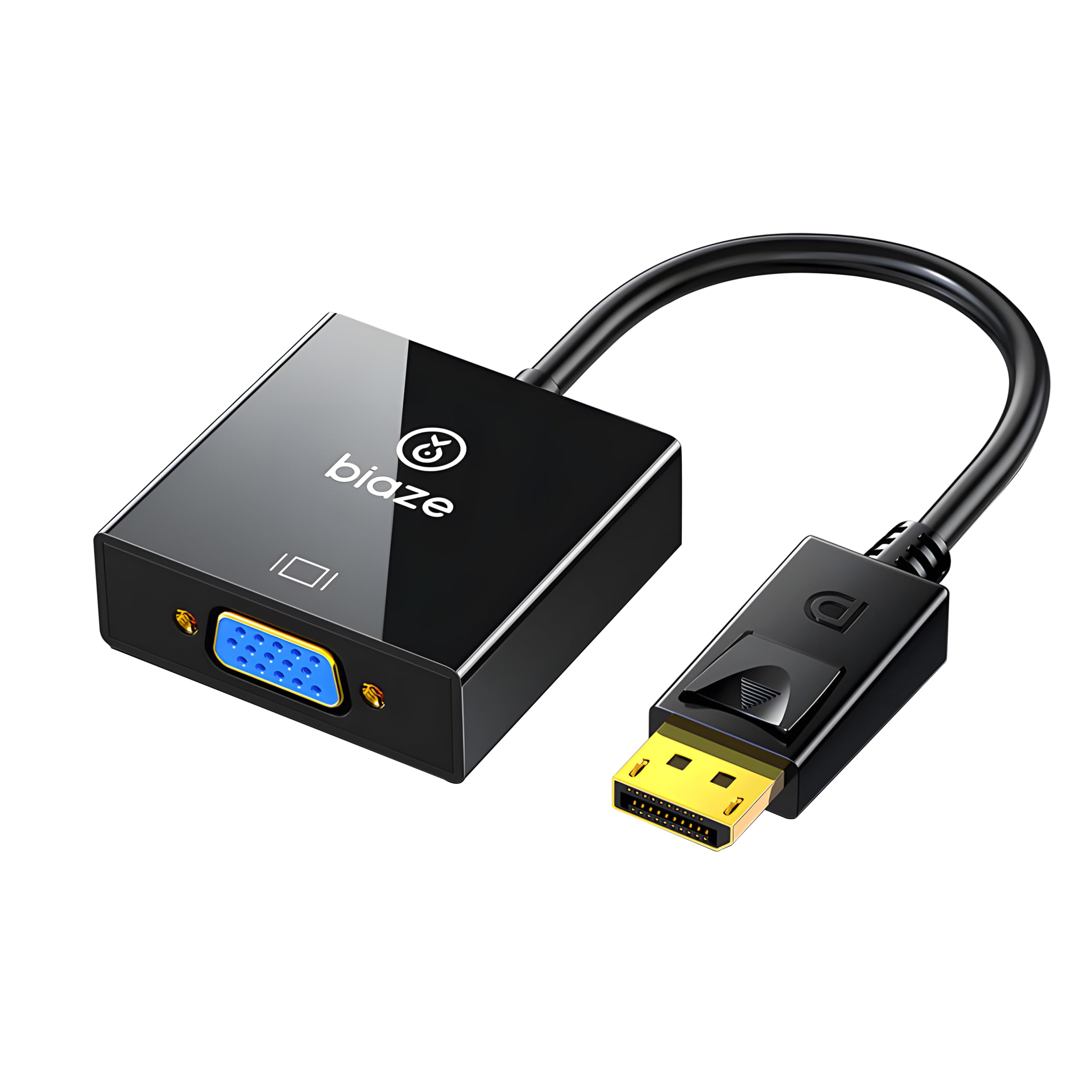 Biaze DisplayPort→VGA 変換アダプター（アクティブIC搭載）／1080p対応・USB電源不要／PC・ノート・プロジェクター接続