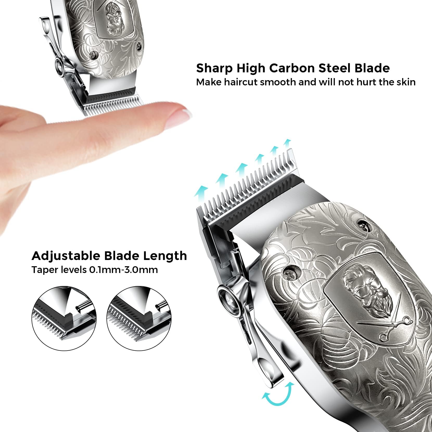Hair Clippers 2 Set Silver