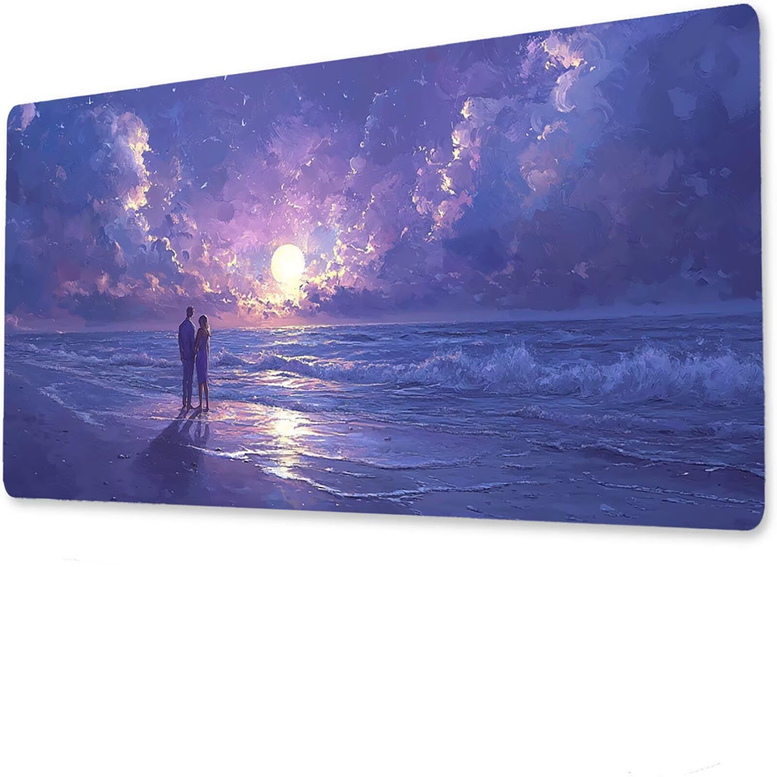 Podkładka pod mysz nocną, podkładka pod mysz do gier XXL 1200 x 600 x 5 mm, podkładka na biurko dla graczy, bardzo duża bezszwowa mata na stół dla graczy, antypoślizgowa podstawa, wodoodporna