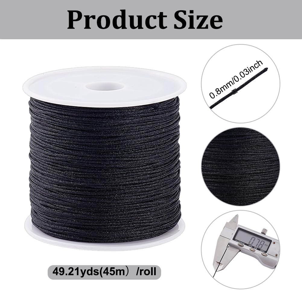 Filo Di Nylon Per Braccialetti JijAcraft | 0.8mm X 92m Nero Per DIY E Gioielli - Foto 8