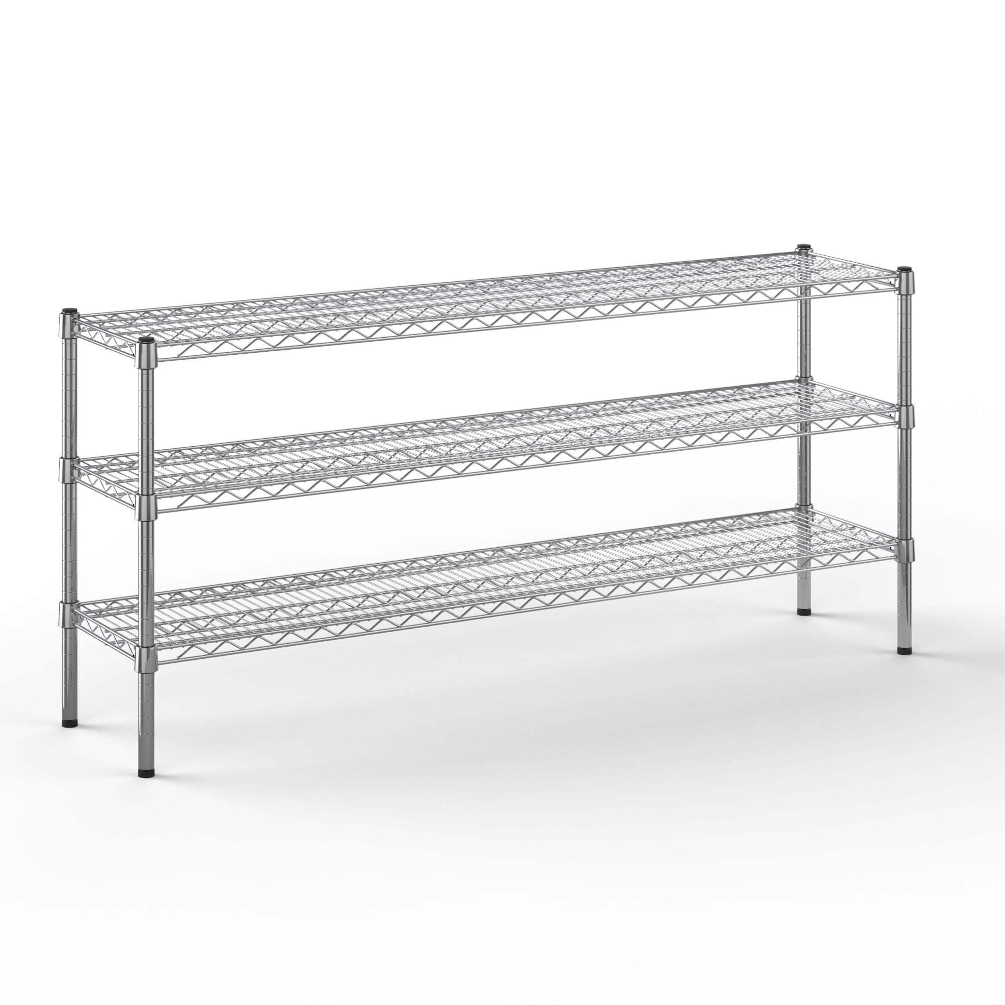 14" Deep x 60" Wide x 27" Height Wire Shelving Kit | 3-Tier | NSF Commercial Storage Rack Unit