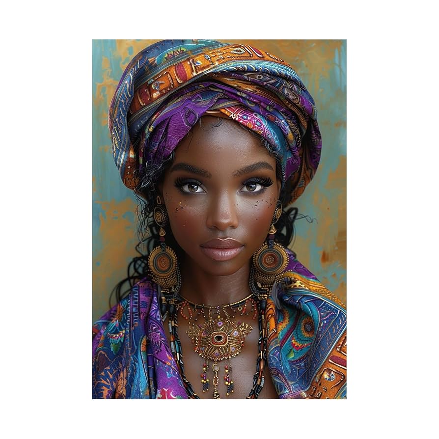 【全く新しいアート作品を】若い女性の肖像画ポートレートアート Amazon.co.jp: ZFXFHDR(へ楽ーツ) アフリカの黒人女性 アート