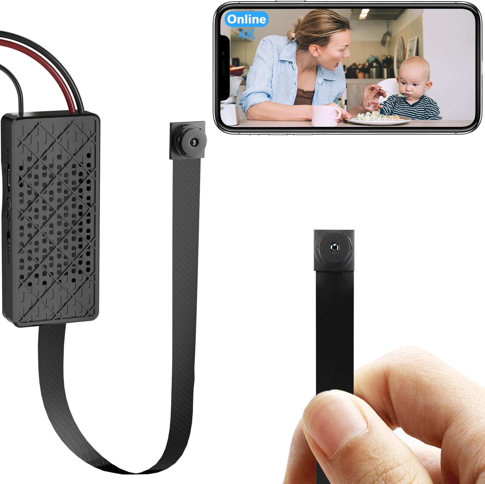 Camera DIY Mini Camera Portable and Wireless Nanny Cam 1080P HD with Motion Detection Security Cameras for Home Office Outdoor