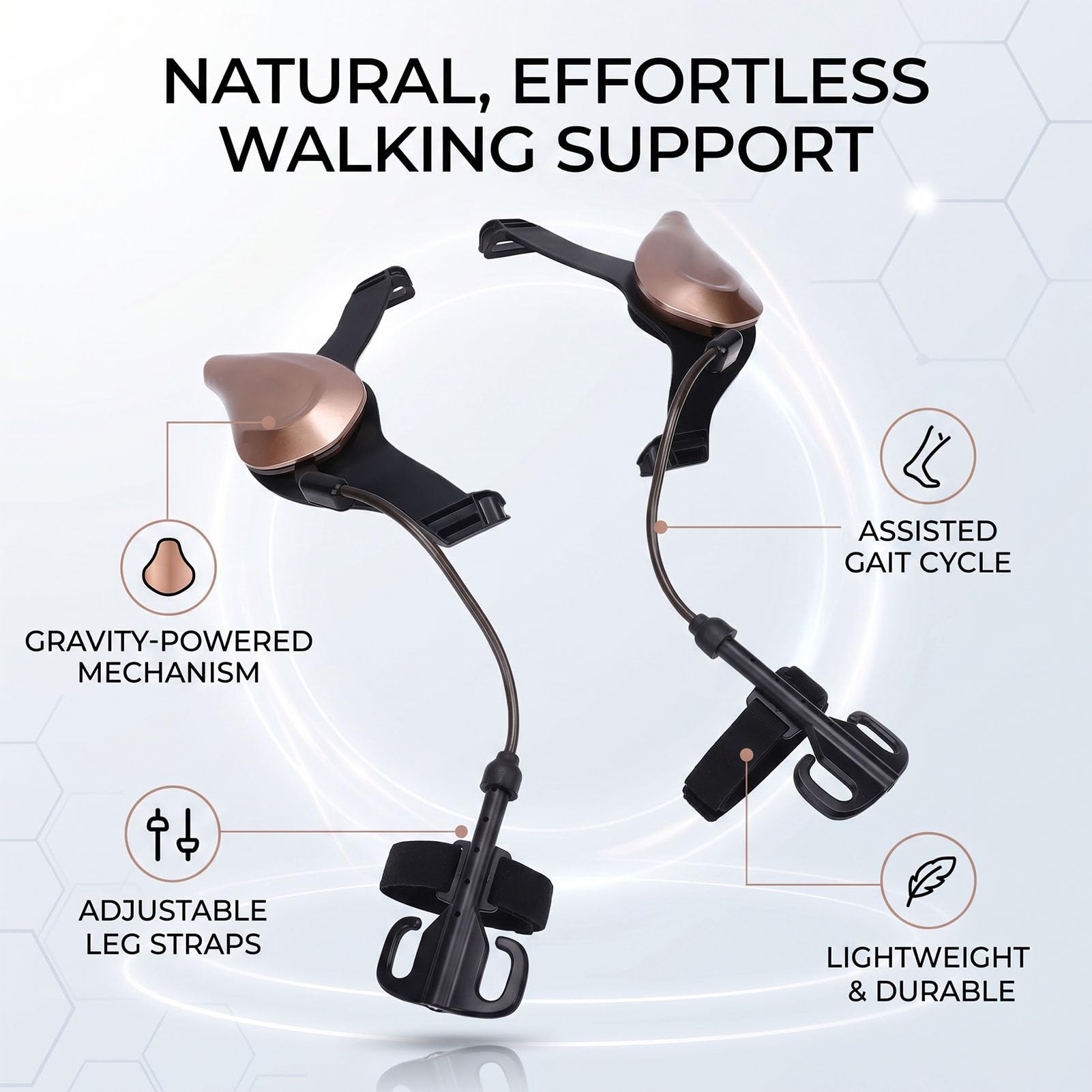 Generic Dispositivo para Caminar Portátil, Ayuda Ligera para Caminar para Viajeros Diarios y Excursionistas, par de Longitud Ajustable, Material ABS