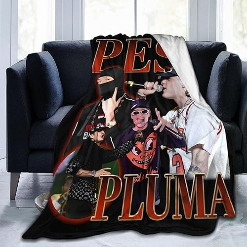 Miniatura 6 de Peso Rapper Pluma Singer - Manta de franela divertida, manta de aire acondicionado cálida para todas las estaciones, manta gráfica de cama de 40 x