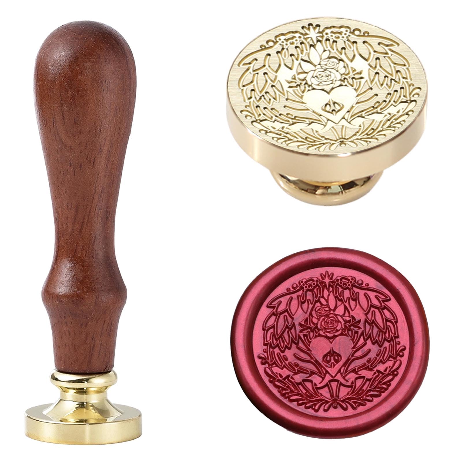 Wax Seal Stamp - Venus Goddess Sealing Stamp, 1.18 inch/30mm Brass Rose Heart Sealed Stamp for Wedding Invitations, Valentine's Day Gifts, Envelope