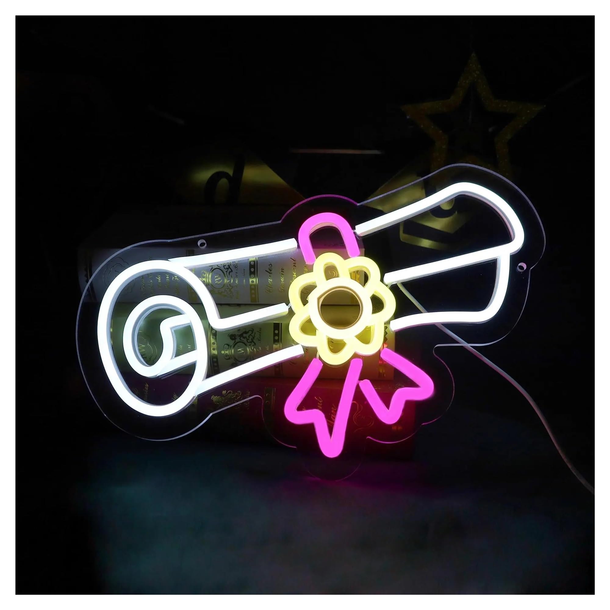 LEMST Signs Lamp Graduation Certificate Neon Sign Congrats Light Graduation Decor USB Dimmable Congratulations Graduates Decoration 21cmх28.5cm