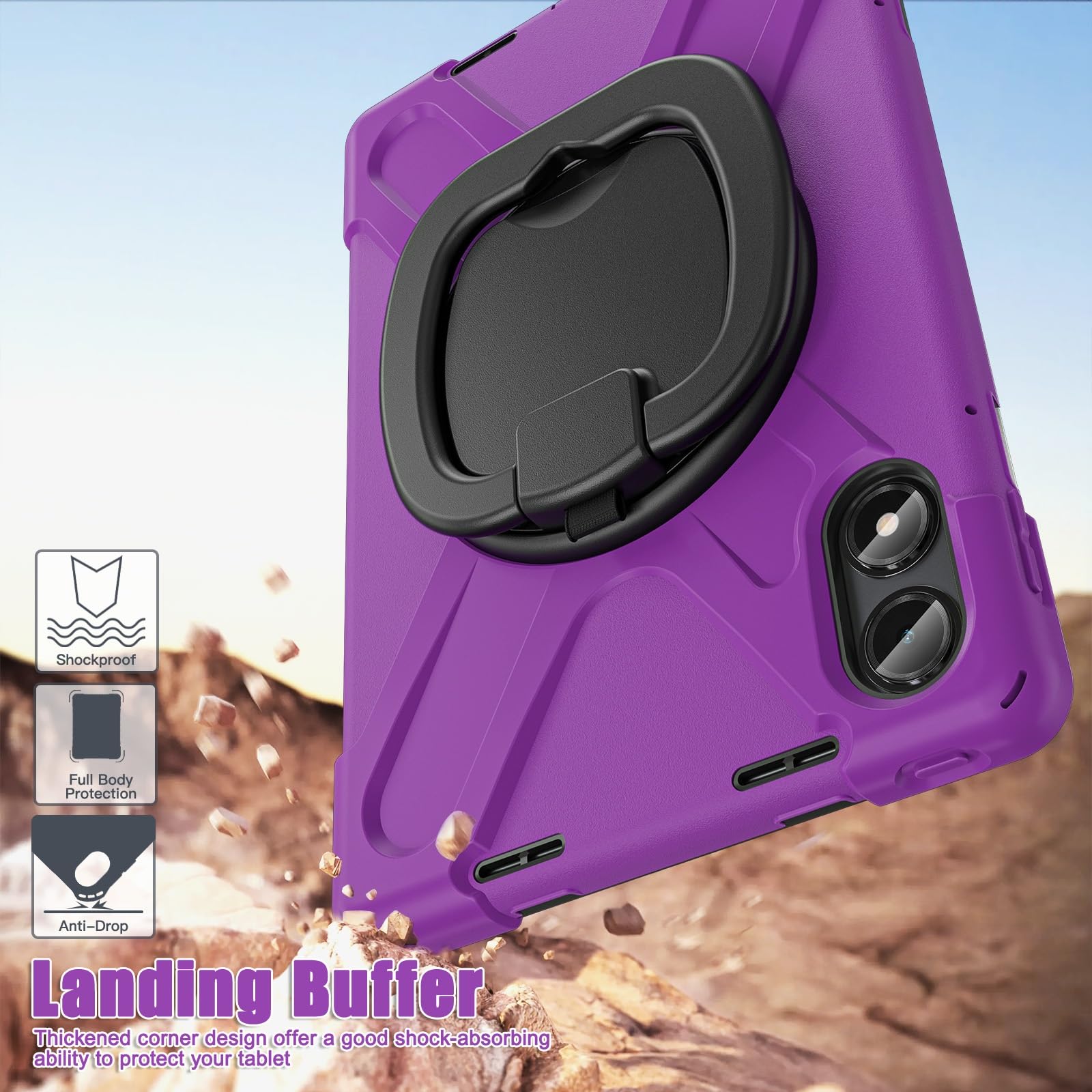 Ochronne etui na tablet Etui kompatybilne z tabletem Xiaomi Redmi Pad Pro 12,1"/Poco Pad 12,1", kompatybilne z etui Xiaomi Redmi Pad Pro 12,1" Wytrzymałe etui Odporne na wstrząsy, solidne etui Pasek n