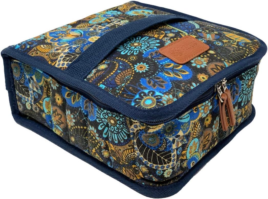 42-Bottle Essential Oil Carrying Case (5ml,10ml,15ml) with Plush Velvet Interior for doTERRA, Young Living Bottles for Aromatherapy Travel or Storage (Azul)