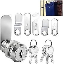 Serrure de Boîte aux Lettres avec 4 Clés, Inclut 5 Plaques de Verrouillage Différentes,Serrure Boite aux Lettres de 16 mm,Serrure de Casier,pour Boîtes aux Lettres et Portes d'Armoire