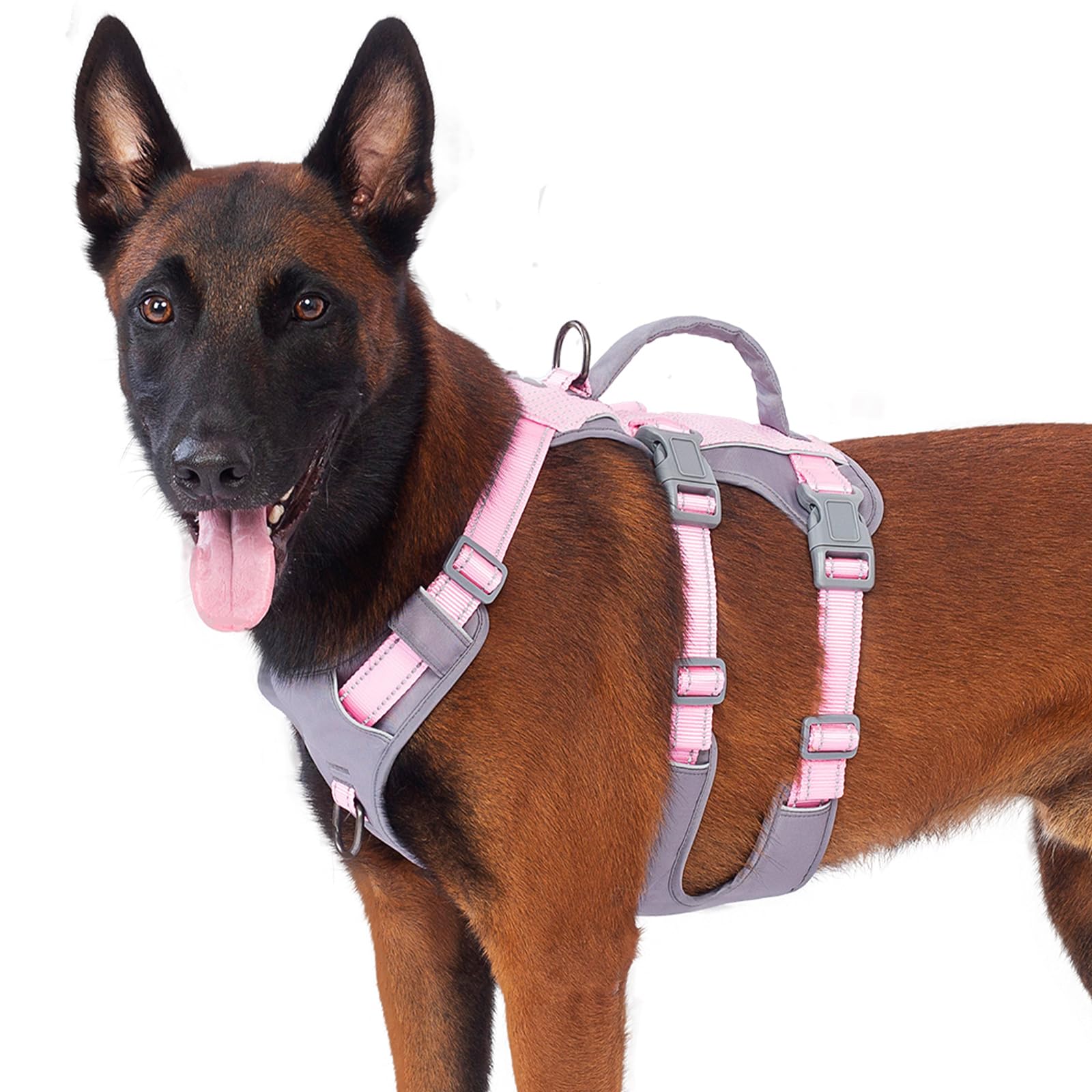 Huntboo Escape Proof Dog Harness Medium, Anti-Pull Dog Harness with Handle, Breathable, Adjustable, Reflective Dog Harnesses