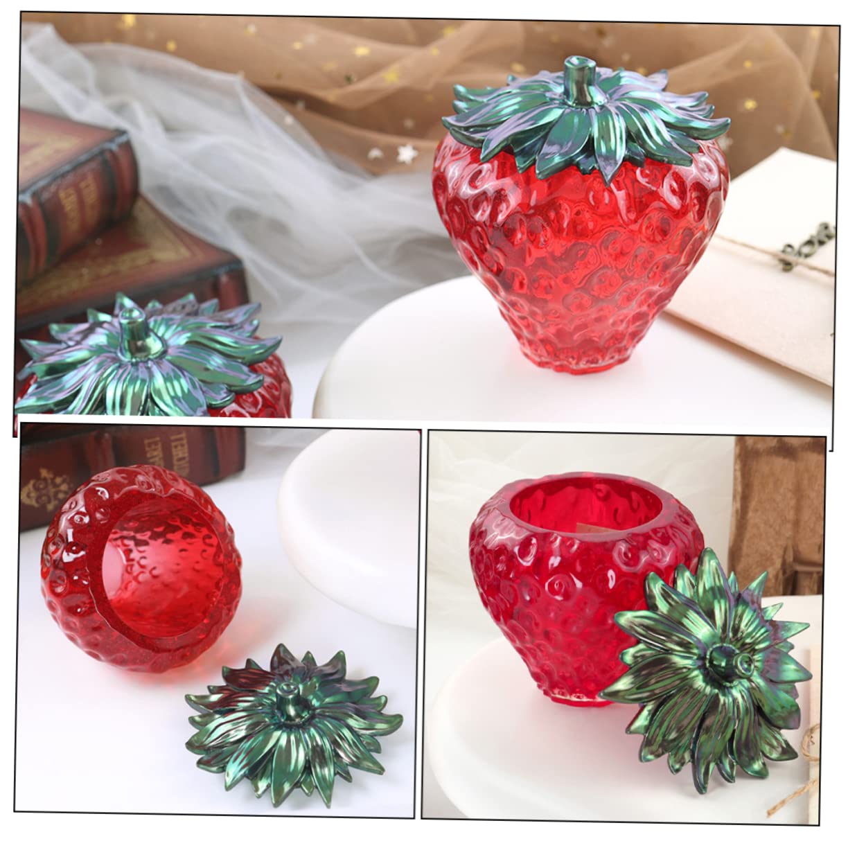 Veemoon 4 Juegos Moldes de Silicona para Frascos de Frutas Molde de para Manualidades Diy de Frutas para Casa u Oficina