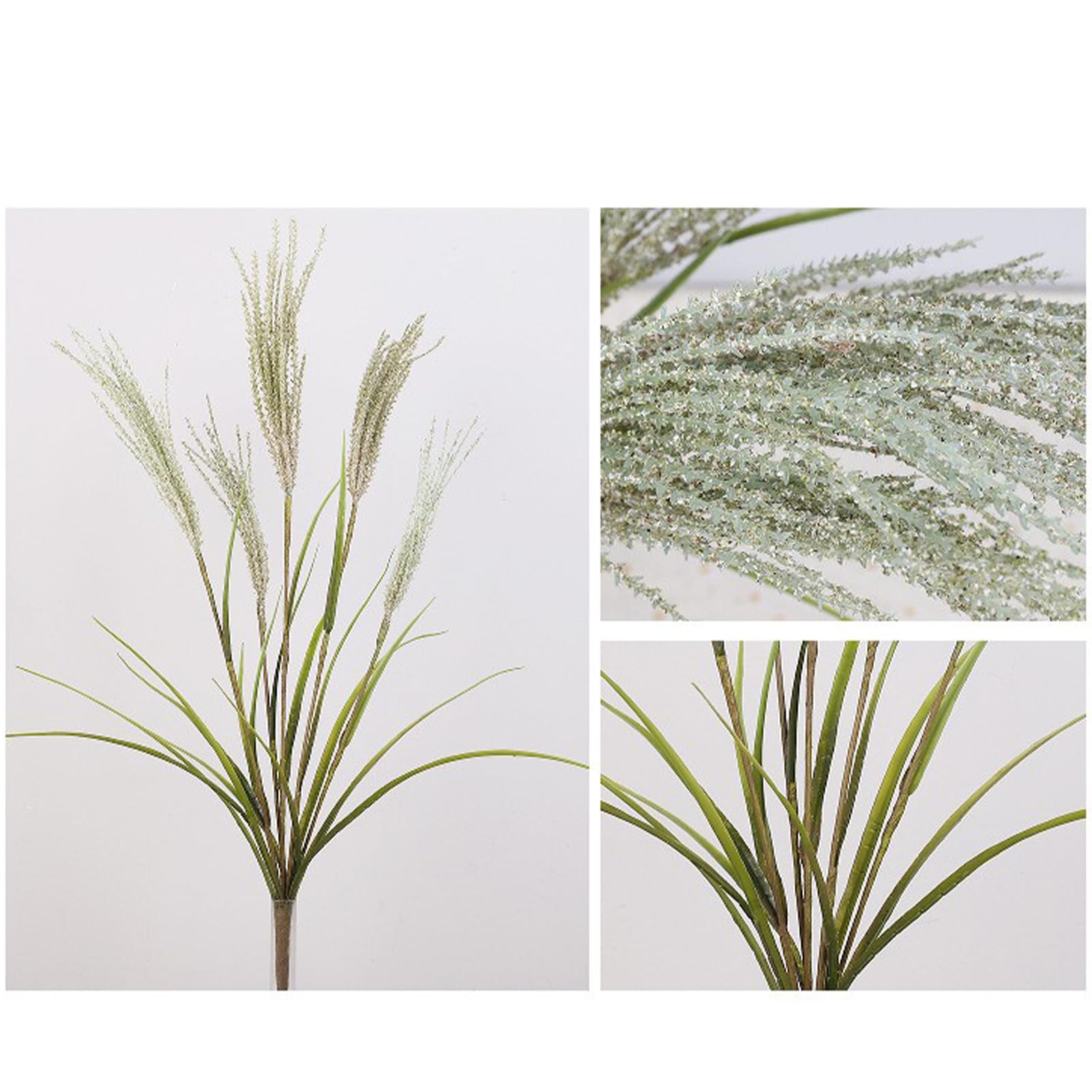 2 PCS Artificial Reed Grass Bouquet,27.6 Inch Tall Faux Reed Pampas,Artificial Onion Grass Tall for Home Decor and Wedding Arrangements,Party Table Centerpieces Decoration(Coffee) - Image 4