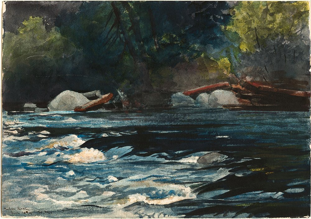 Cuadro de Winslow Homer: The Rapids Hudson River Adirondacks, impresión mate