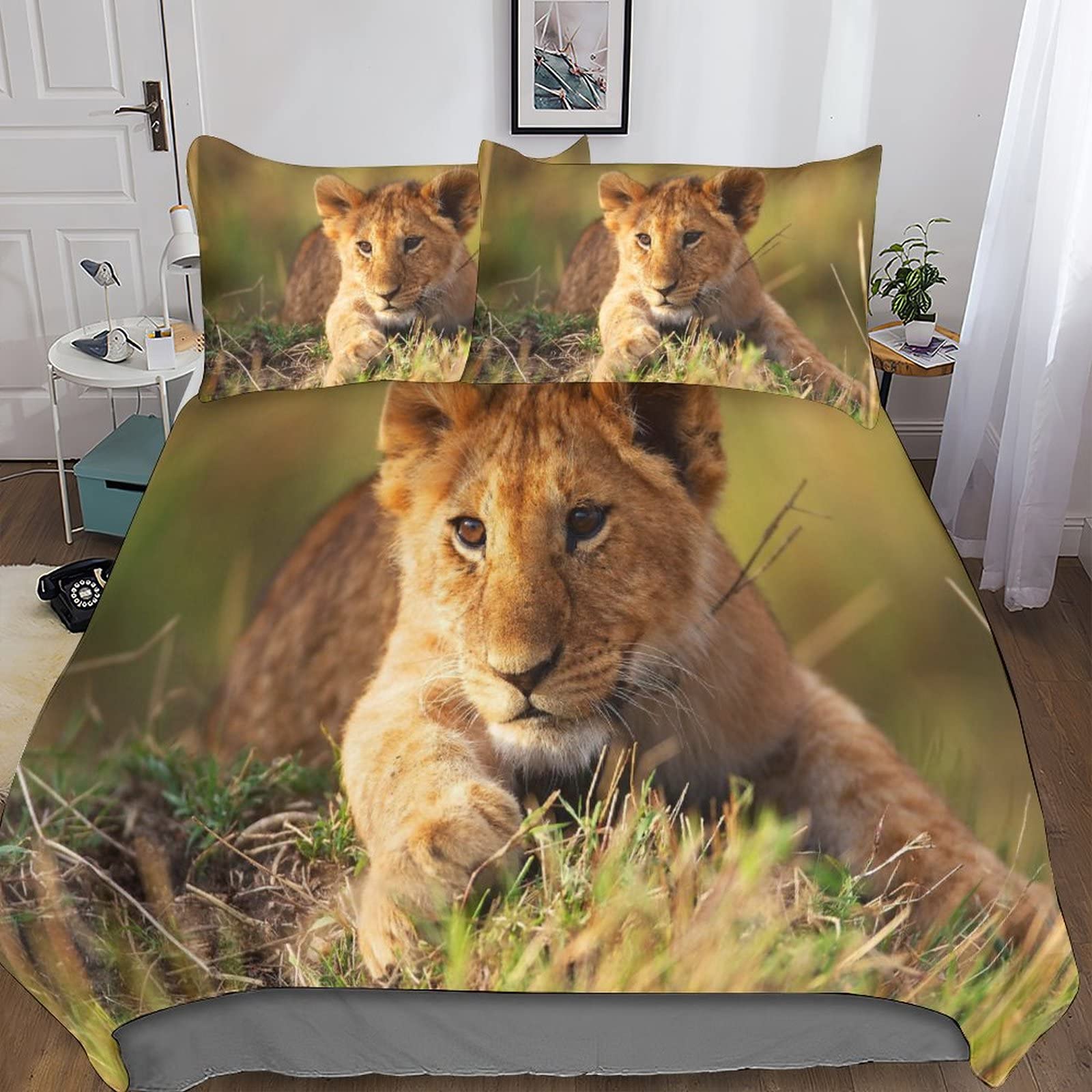 Housse de couette Le Roi Lion 200x200 imprimé 3D avec fermeture éclair pour adultes