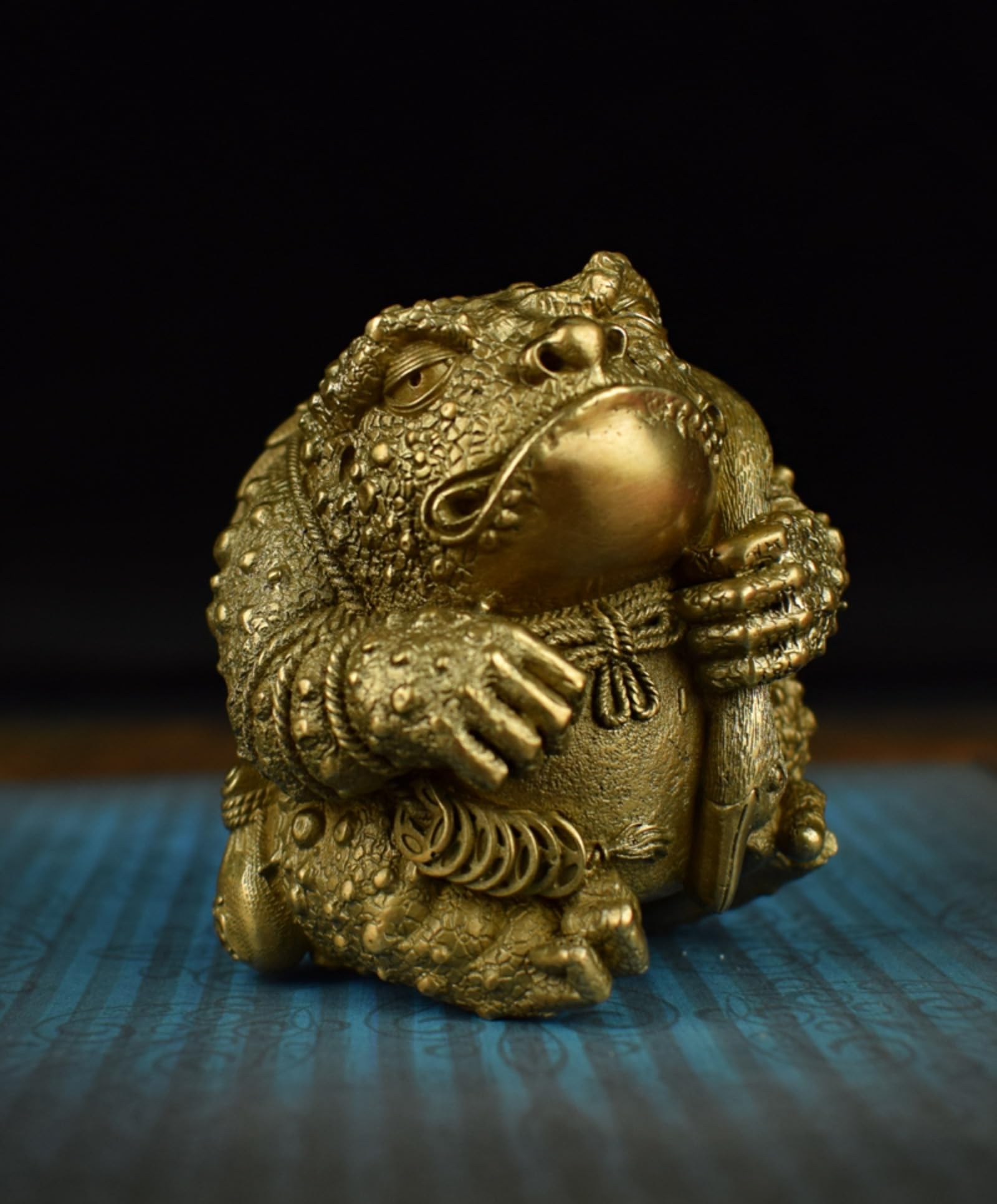 Miniaturowe Figurki Z Mosiądzu Fortune Golden Toad, Brązowe Figurki Żaby, Ozdoby Na Biurko, Akcesoria Do Piaskownicy, Stół Do Nauki, Waga Do Papieru