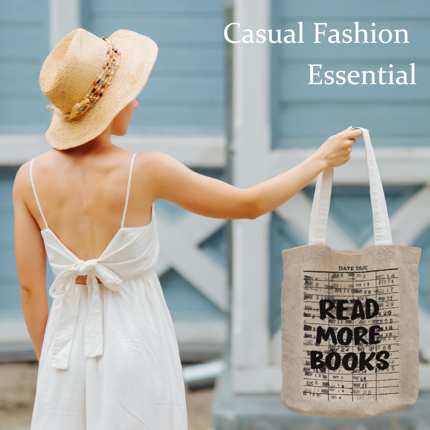 Vintage Bookish Tote Bag, Reading Gifts for Women Canvas Tote Bags, Librarian Reader Bookworm Gifts, Retro Reading Reusable Grocery Shopping Bags - Image 3