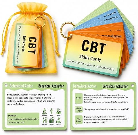 CBT Coping Skills Cards for Adults & Teens – 24 Cognitive Behavioral Therapy Too