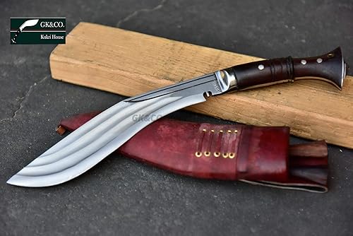 Miniatura 2 de GK&CO. Kukri House Auténtico Kukri/khukuri – Auténtico 10 pulgadas 3 Chirra (3 más completos) La Bestia, mango de madera de espiga completa, funda