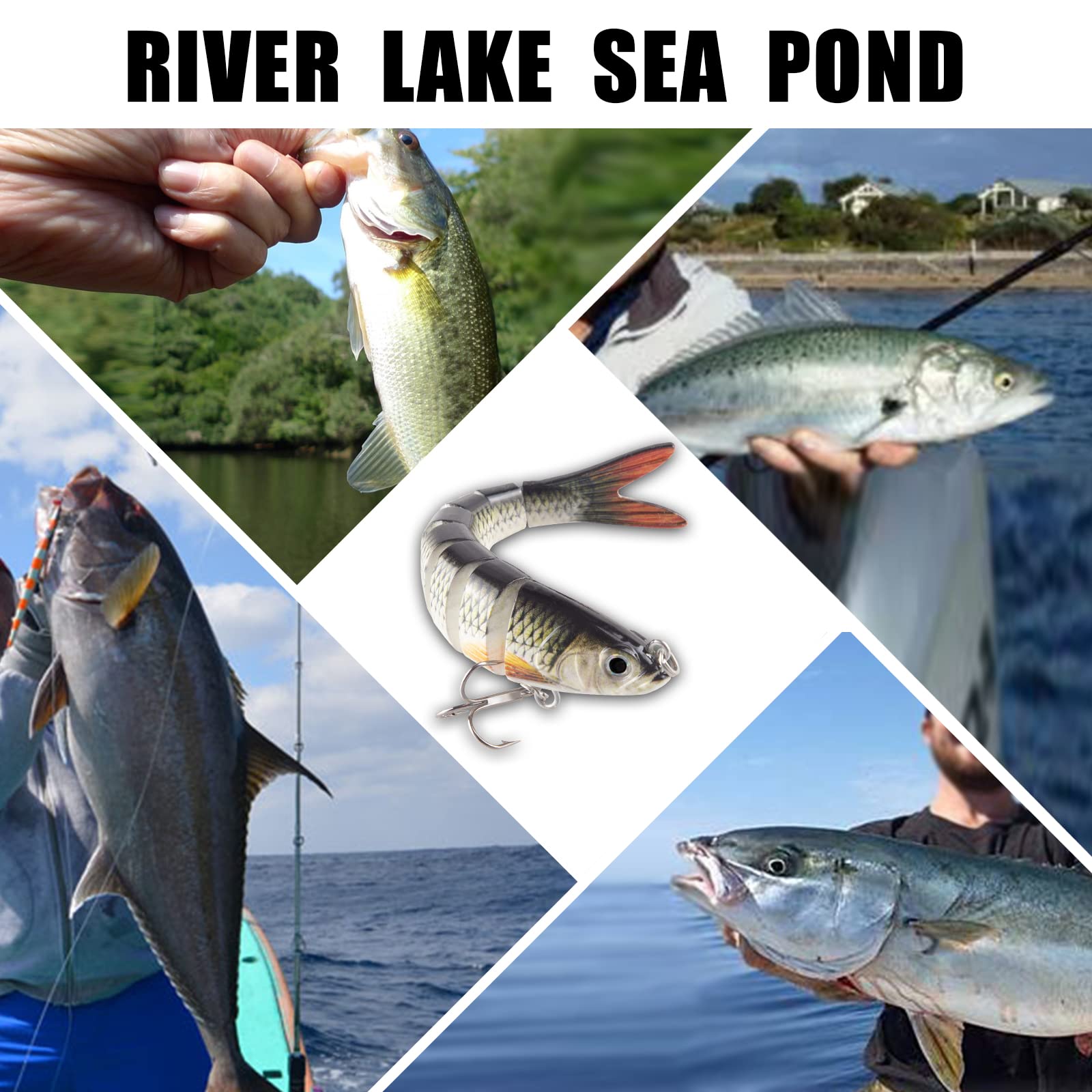 Przynęty na szczupaki i wędkarstwo morskie - Multi Jointed Swimbaits, powolne opadanie, pływanie bioniczne - akcesoria do słodkowodnych i słonowodnych, 27g/13.7 cm TXB1-1