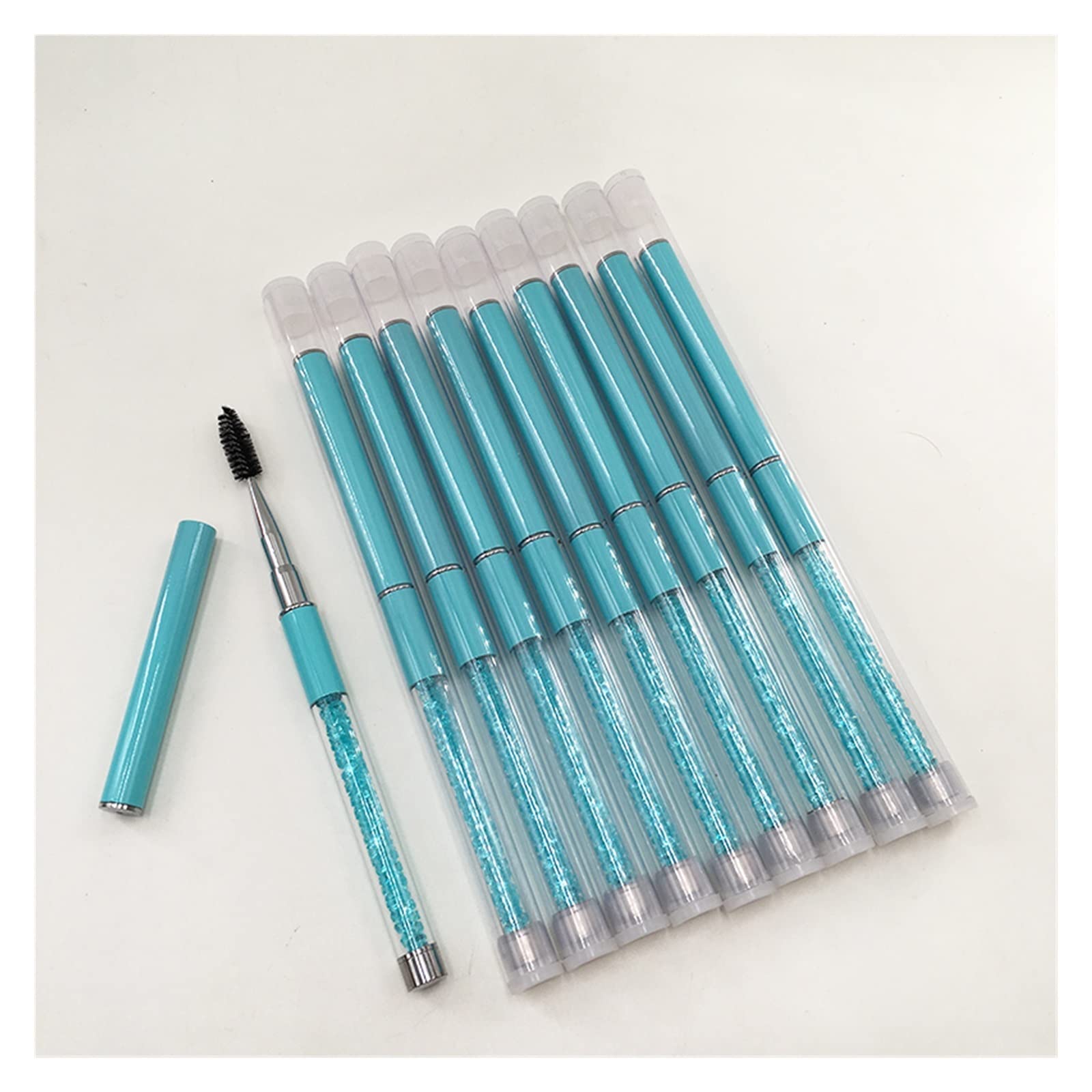 Genérico yaoqijie Cepillos de pestañas de Maquillaje al por Mayor 10 Colores Crystal Rhinestone Handle Lash Mascara Brushes Lasting (Handle Color : Style10)
