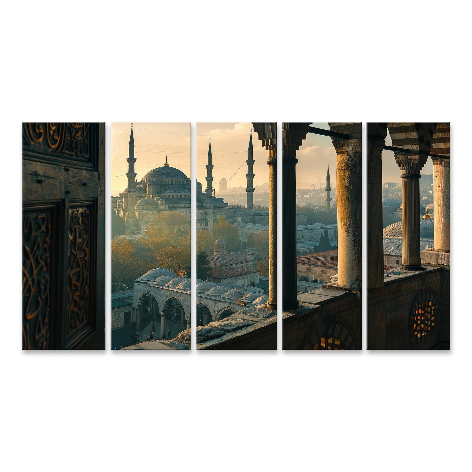 islandburner Bild auf Leinwand Morgenlicht auf der Sultan-Ahmed-Moschee Istanbul für Wohnzimmer Kunstliebhaber Kunstgalerie Bilder Wandbilder Poster