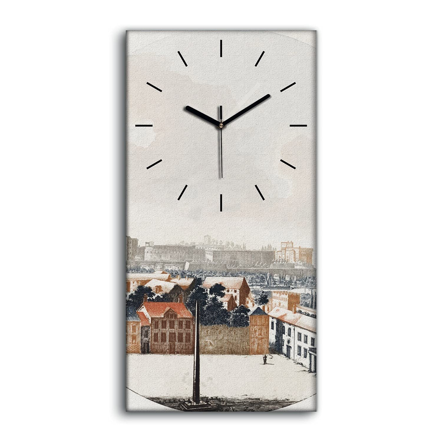 Horloge sur Toile Image Dessin City Building - Pendule 30x60