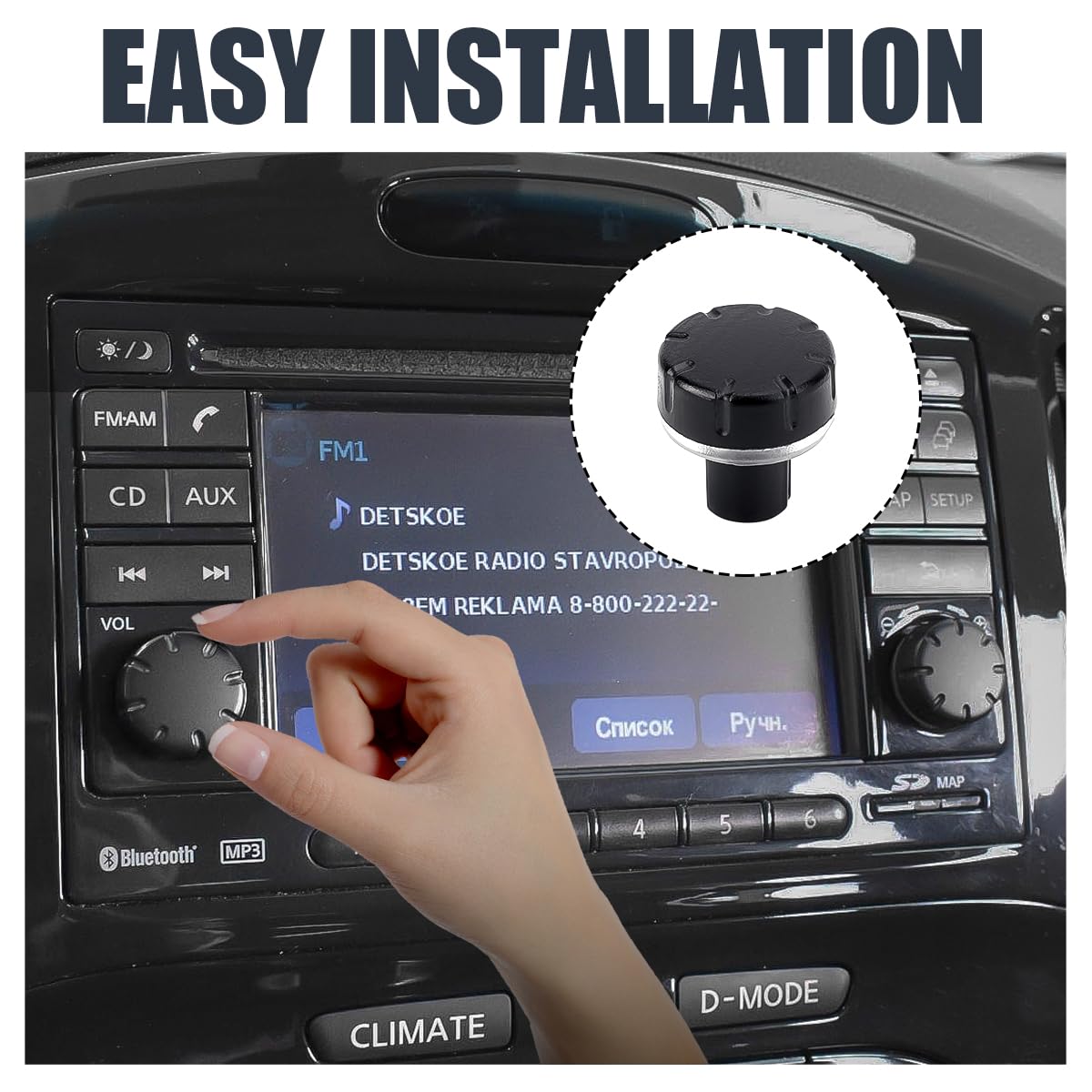 Manopola radio pulsante volume sintonizzatore stereo Nissan Qashqai Juke X-Trail Note Micra