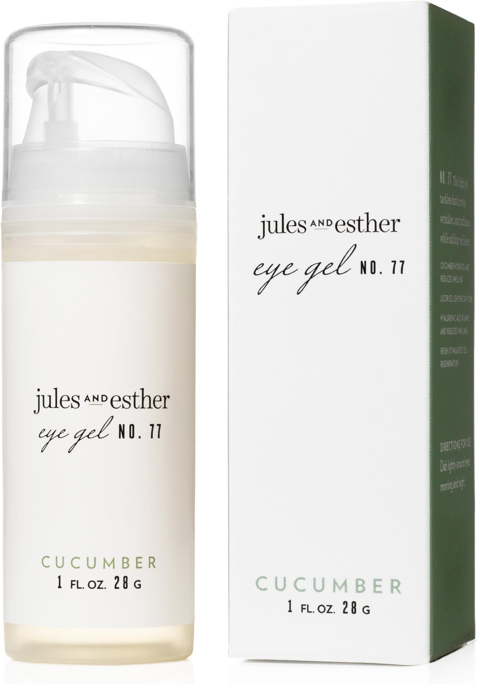 Cucumber Eye Gel - Lighten Dark Circles and Reduce Puffiness - Blur Wrinkles, Fine Lines, and Crow’s Feet - Natural and Organic