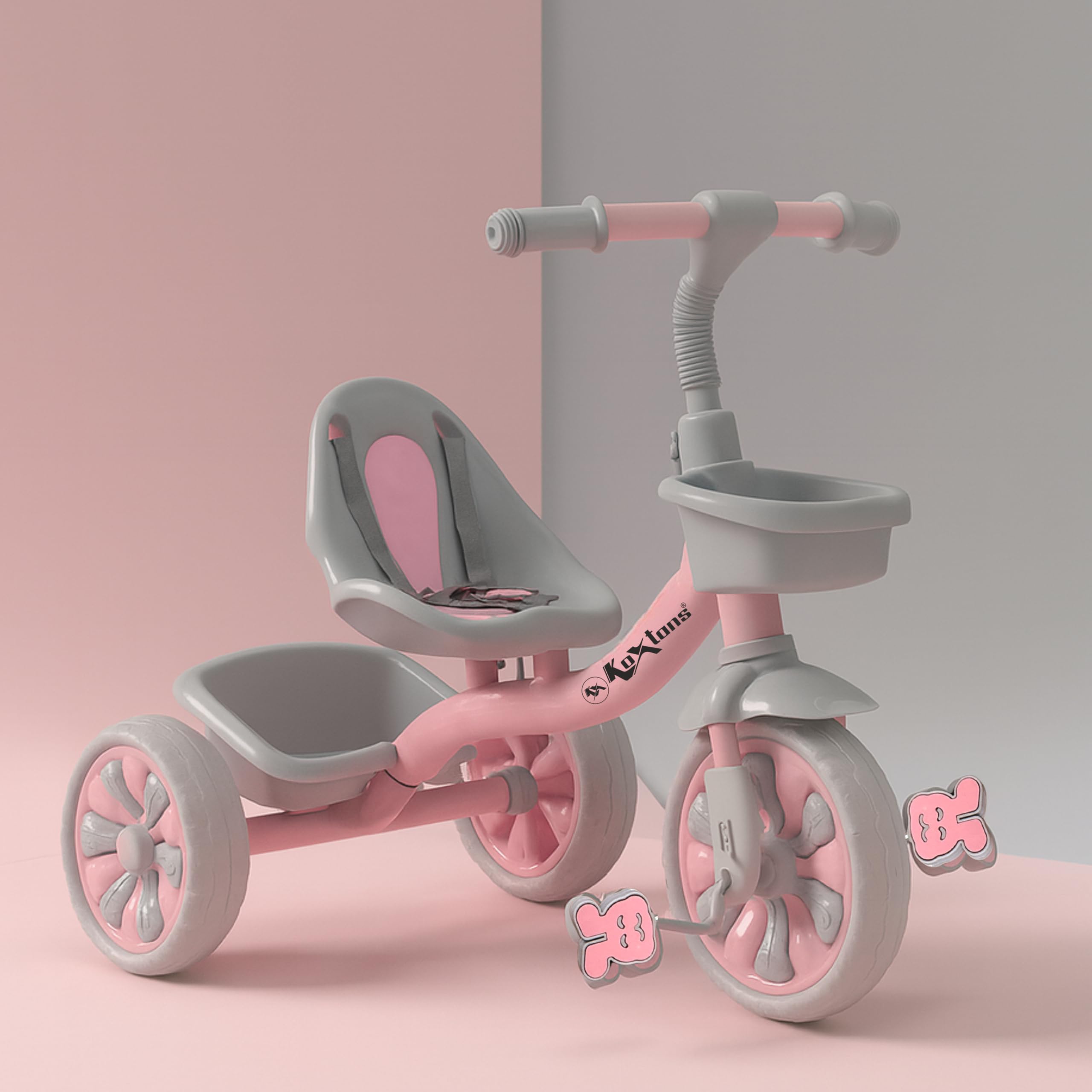 Koxtons Tricycle for Kids, Tricycles for Kids 2 to 5 Years Boys and Girls, Cycle for 1+ Children, Bike with EVA Tech Wheels, Super, Baby Pink-image-36