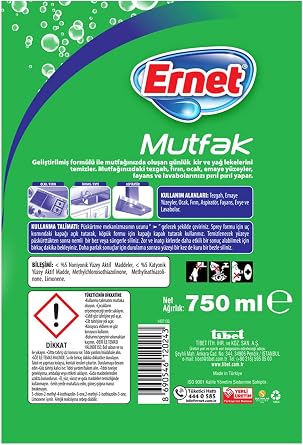 Ernet Süper Likit Promosyon Mutfak + Banyo Temizliği (1+1) 750 ml Sprey'li