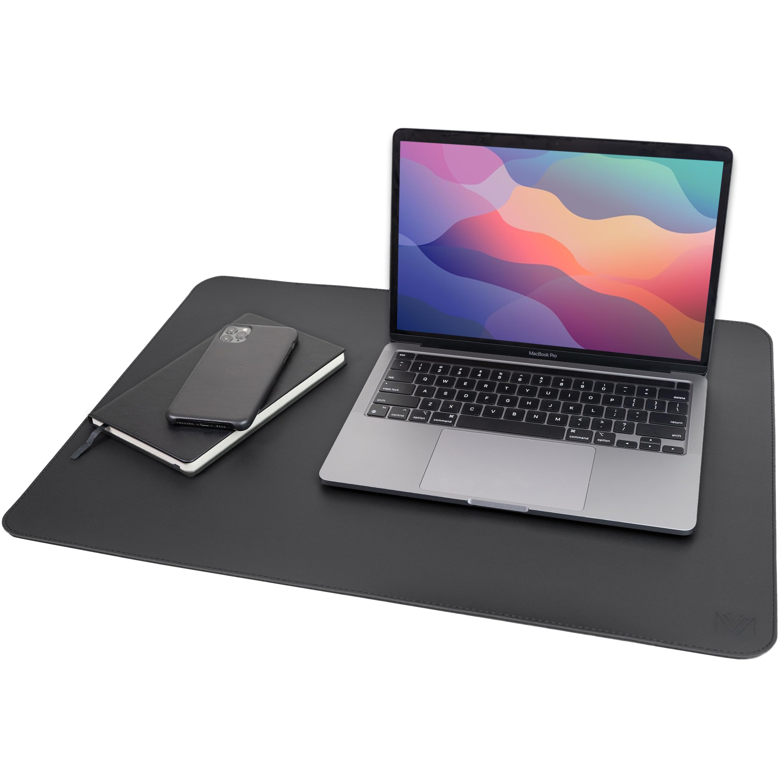 Mat para escritorio 24 x 17 pulgadas protección de escritorio material PU cuero color negro diseño antideslizante impermeable y a prueba de aceite