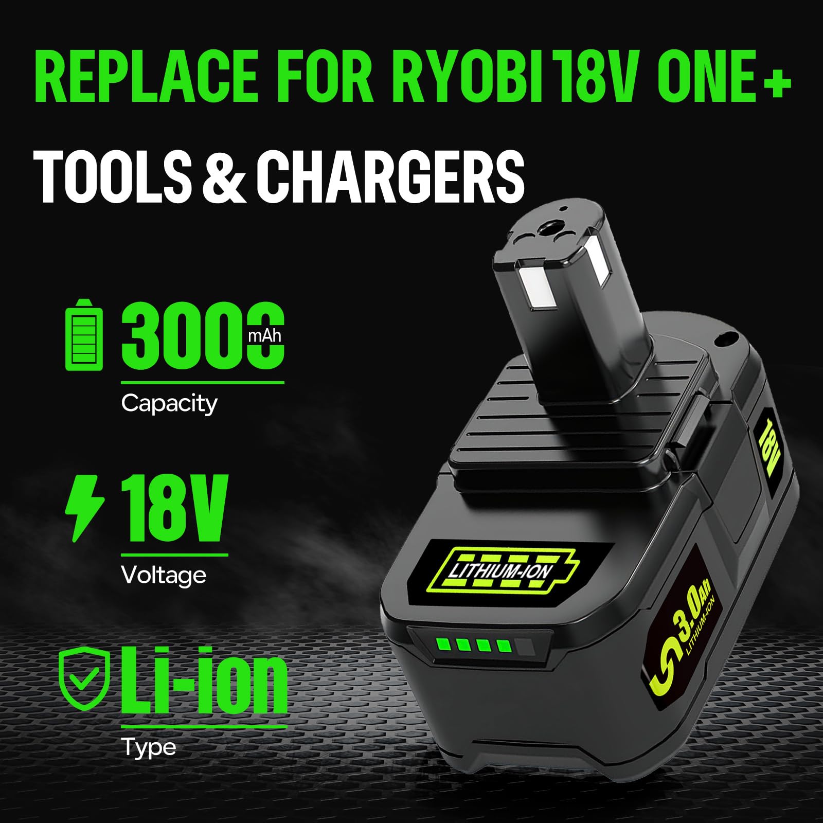 2x Batteries Lithium-ion 5,5Ah Pour Ryobi 18V One – Compatible RB18L50, P104, P105, P107, P108 – Longue Autonomie Et Voyant LED Batterie Remplacement Ryobi