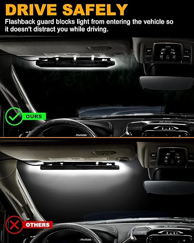 Miniatura 90 de HLauto Luces estroboscópicas de emergencia 6Z4J: luces de seguridad blancas rojas de 2 x 16.8 pulgadas, 48 luces LED intermitentes de advertencia