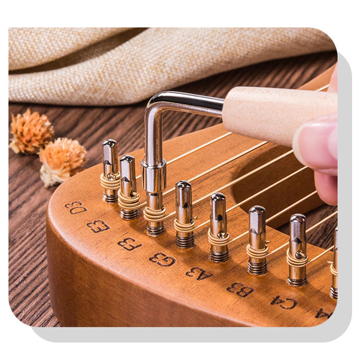 Arpa portatile in mogano 24 corde con borsa, corda extra, chiave accordatura, manuale utente, strumento musicale lira per principianti amanti della musica
