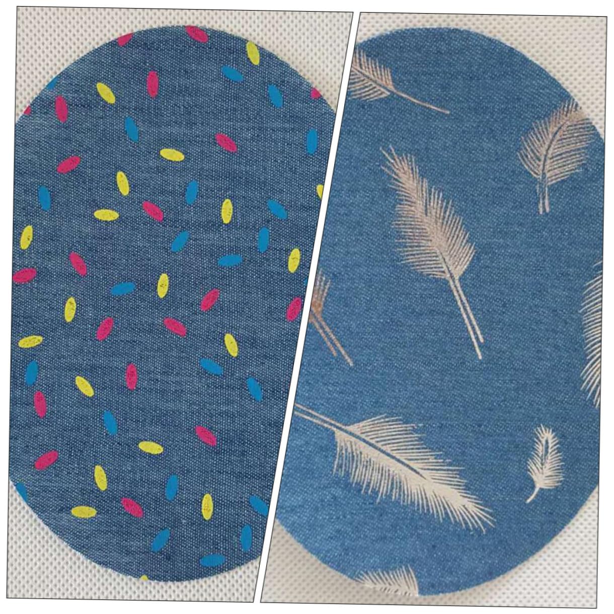 Operitacx 60stücke Diy Denim Applikationen Bedruckte Bügelflicken Für Jeans Und Kleidung Zufällige Farben Zum Dekorieren Und Reparieren Von Kleidung Taschen Und Mehr