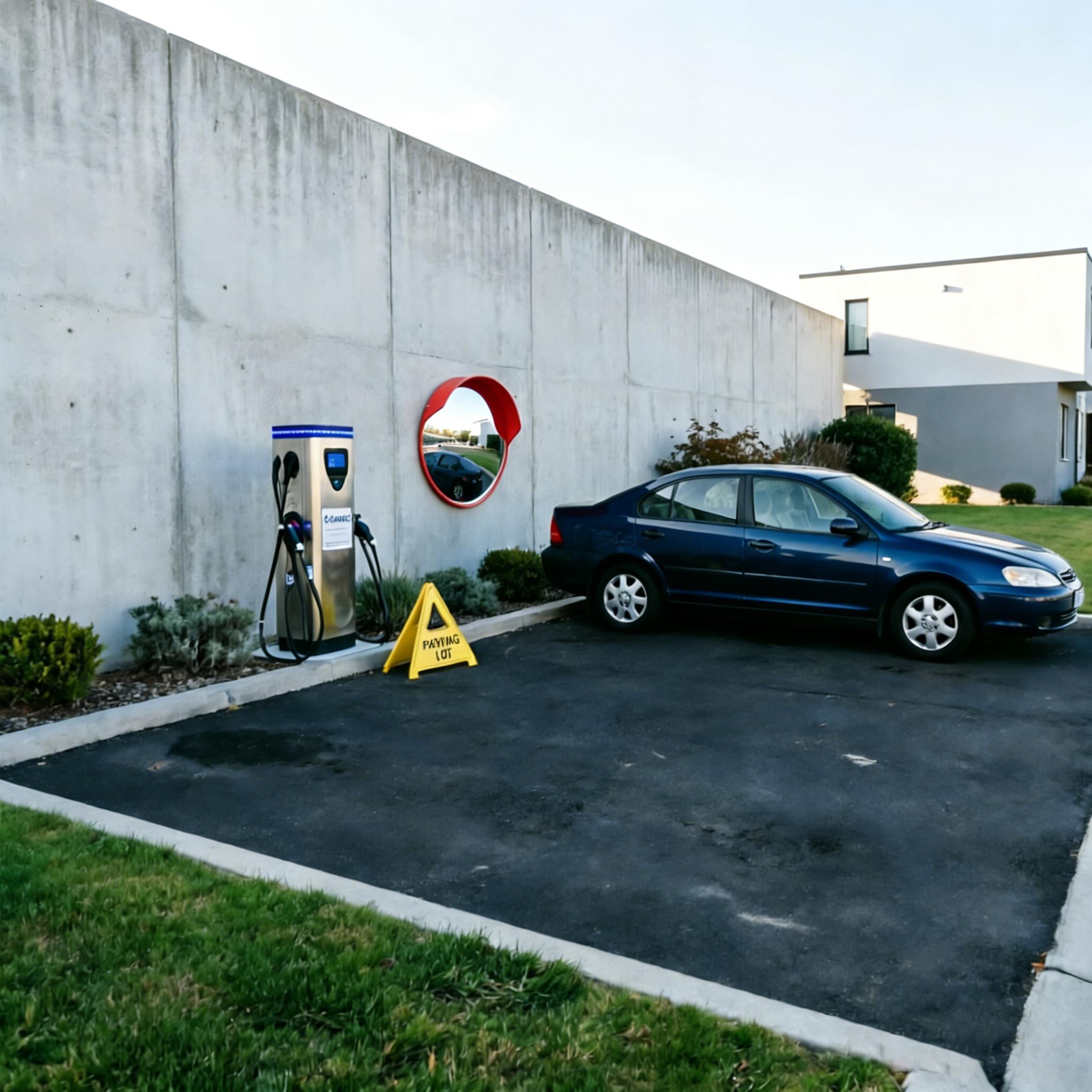 Specchio convesso per traffico in policarbonato resistente agli urti, specchio di sicurezza grandangolare con supporto regolabile, per garage, magazzino, vialetto, parcheggio e punti ciechi