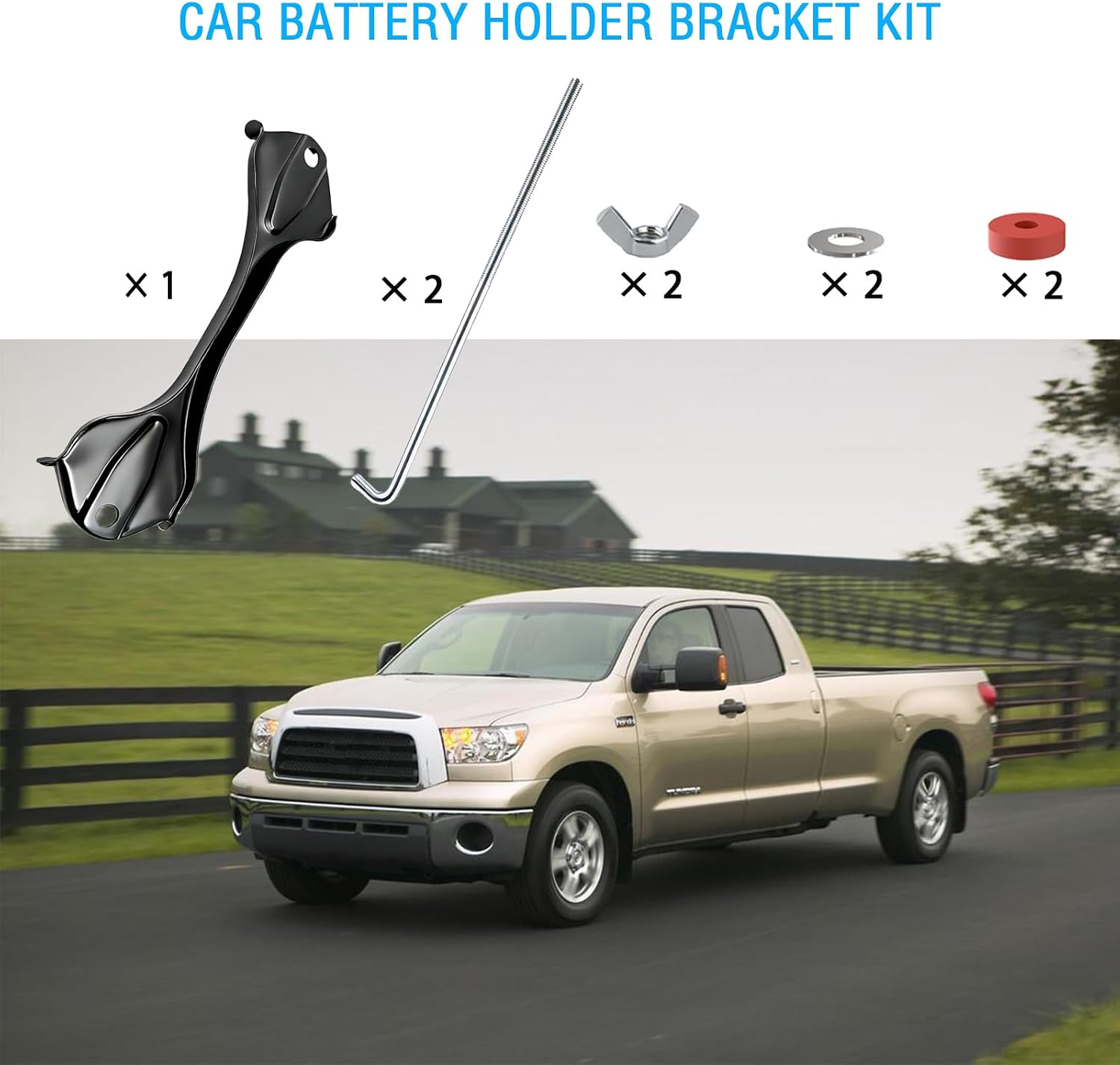 Battery Bracket Hold Down Kit Compatible with Toyota Tundra 2007-2021 for Tacoma 2005-2020 for Sequoia 2008-2021