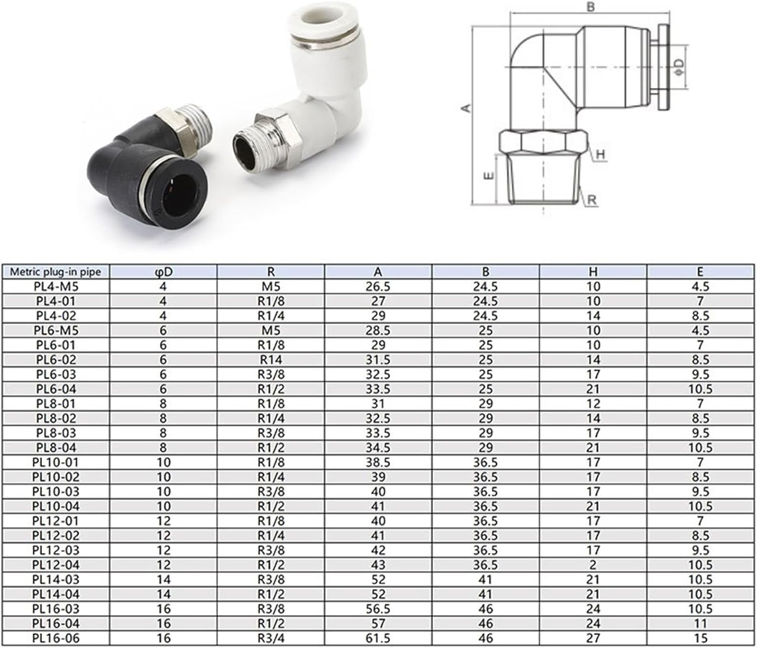1/10/20 PCS PL Pneumatic Quick connector Fitting Male Thread hose OD Air Push In mount Pneumatic fitting(PL4-01,1 PC)