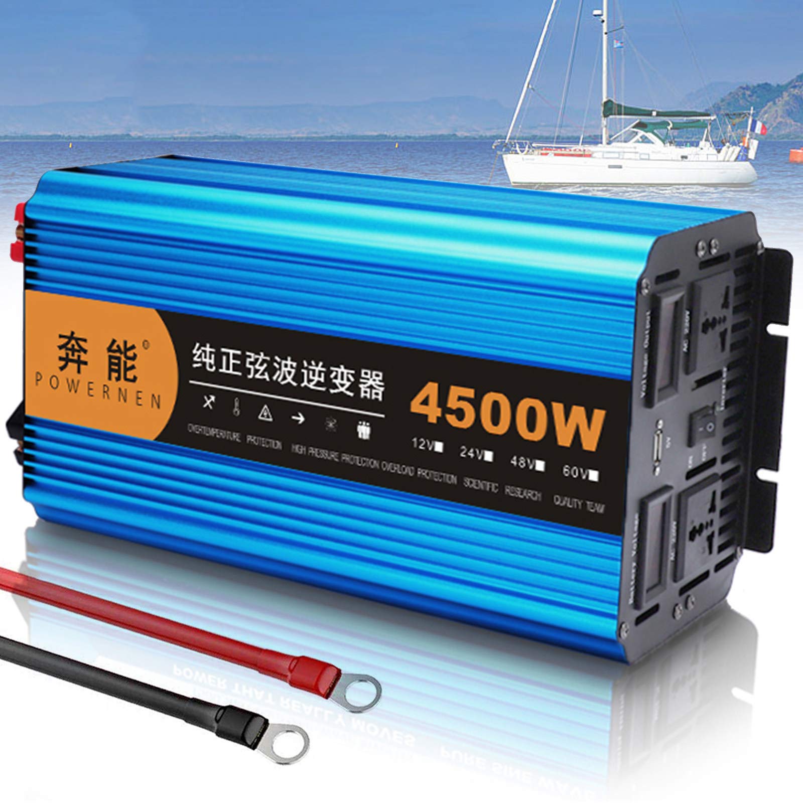 Czysta fala sinusoidalna przetwornica napięcia DC 12V/24V do 220V 230V 240V AC konwerter, moc szczytowa 3000W 4500W 6000W 8000W 12000W, przetwornica napięcia do samochodów ciężarowych