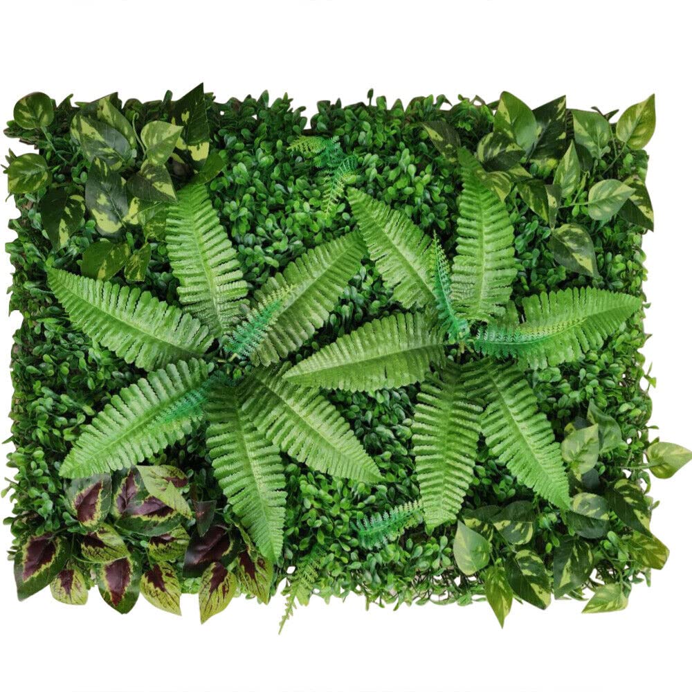 Mur de plantes artificielles vert 60 x 40 cm - Lot de 9 pièces pour haie de jardin