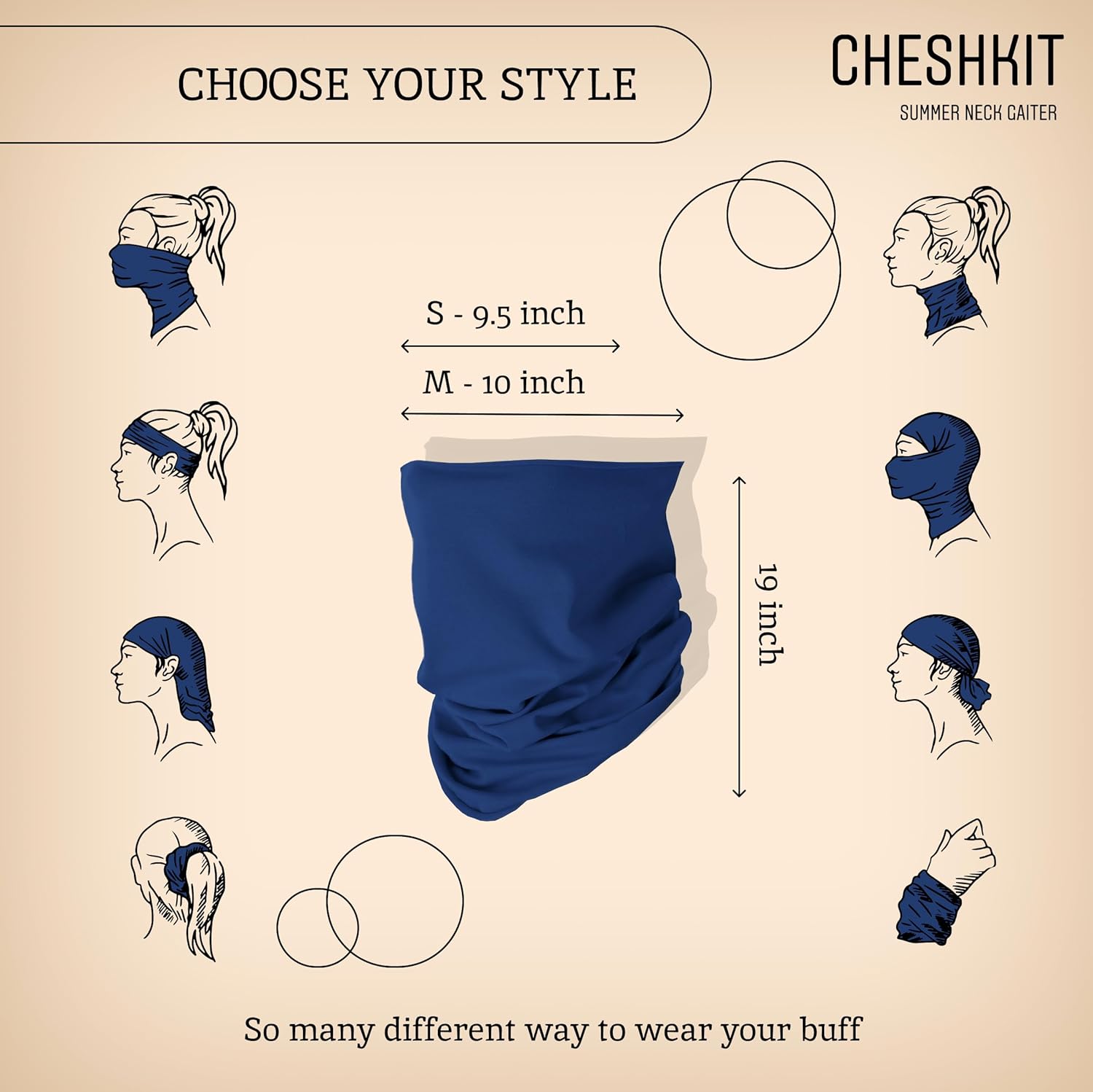 Organic Cotton Breathable Summer Neck Gaiter for Men and Women - Face Scarf Covering Balaclava Fishing Cycling Running (Dutch Blue, Small, 2 Pack) - Image 3