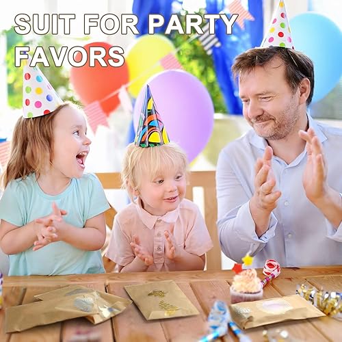 Miniatura 5 de Eersida 500 Pcs Kraft Paper Treat Bags Mini Paper Small Flat Favor Silverware Party Favor Envelopes Merchandise Bags for Snack Cookie Popcorn Candy