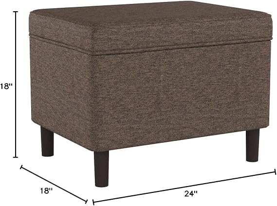 Spatial Order Home Decor | Dinah Collection Modern Storage Ottoman | Ottoman with Storage for Living Room & Bedroom (Brown)