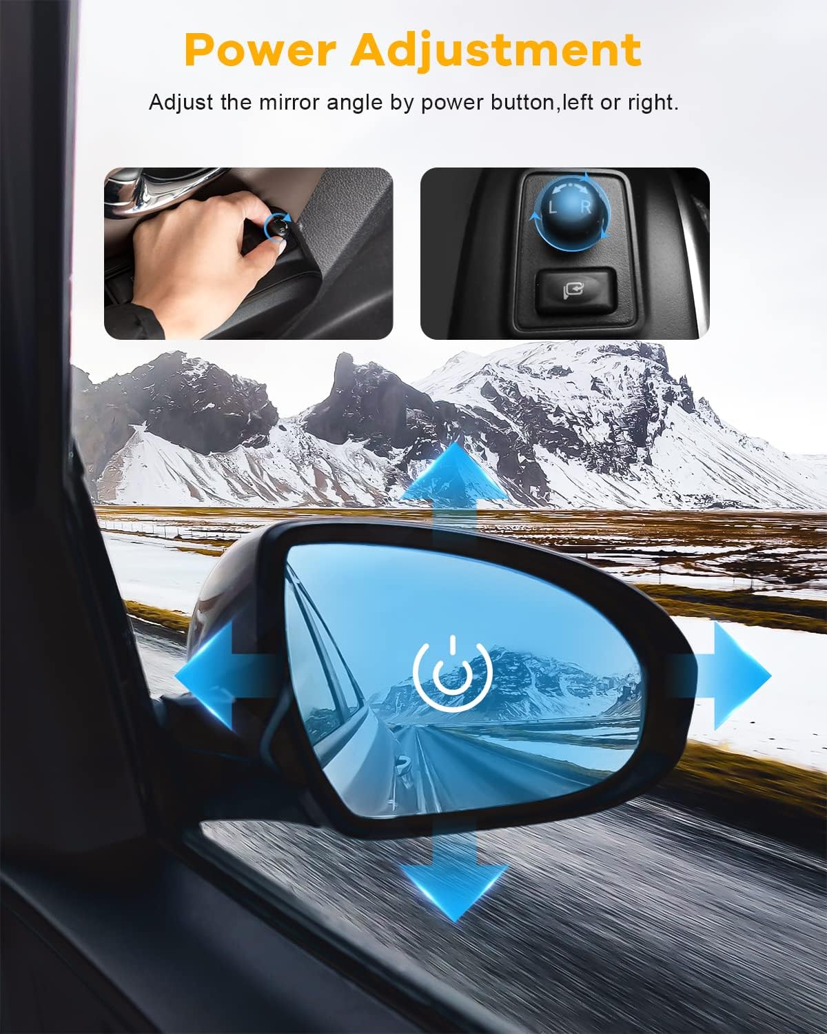 Passenger Side Mirror Assembly Fits for 2000-2007 For Ford Focus Power Non-Folding Mirror Non-Folding Non-heated Power adjustment Textured Black